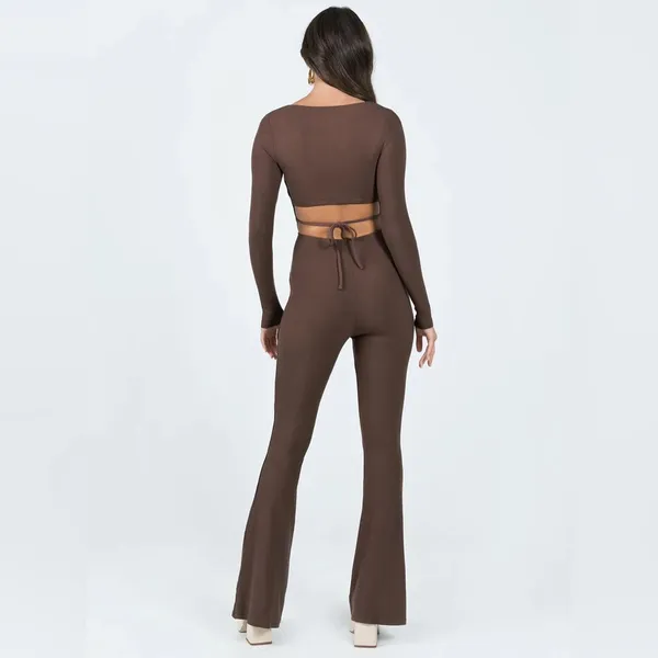 Princess Polly Devera Jumpsuit Brown - Image 3