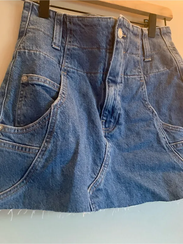 We The Free Blue Denim Mini Skirt Women Bottoms 26 Fall Boho Casual School - Image 2