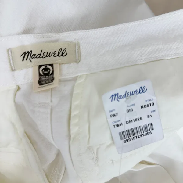 Madewell The Harlow Wide Leg Jean Airy Denim Baggy White High Waist US 31 NWT - Image 15