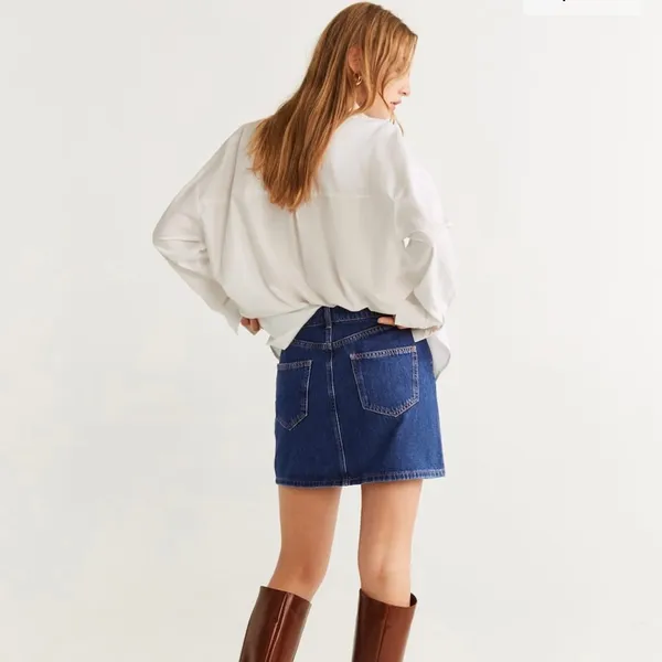 Mango Button denim miniskirt - Image 2
