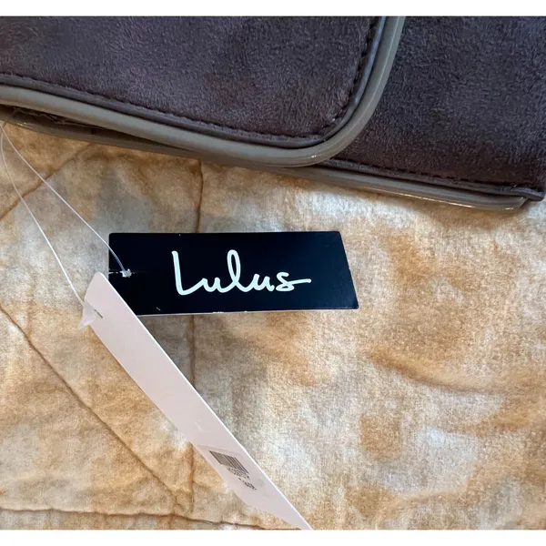 Lulus Purse Brown Clutch Crossbody Brown Foldover Removable Chain Strap NWT - Image 4