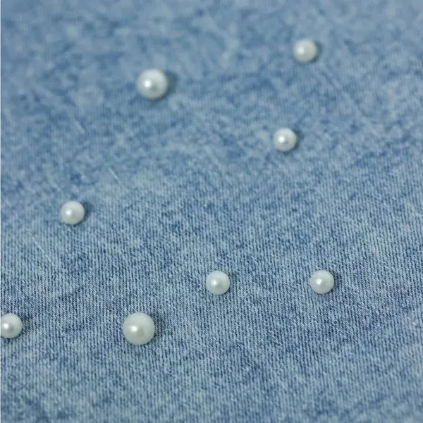 Blue Pearl-Embellished Women's Jeans - Image 8