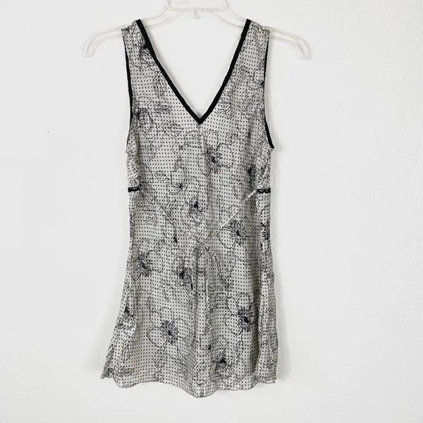Vintage y2k Black & Silver Silk Surplice Tie Back Blouse - Image 2