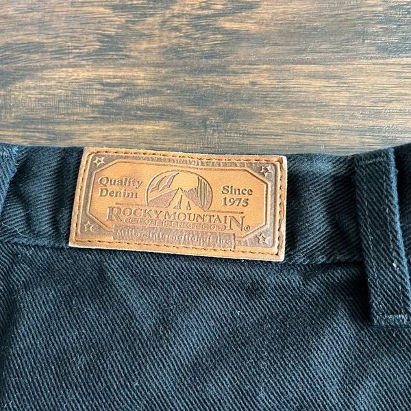 Rockies Vintage Bareback Western High Waisted Straight Leg Denim Jeans Black - Image 4