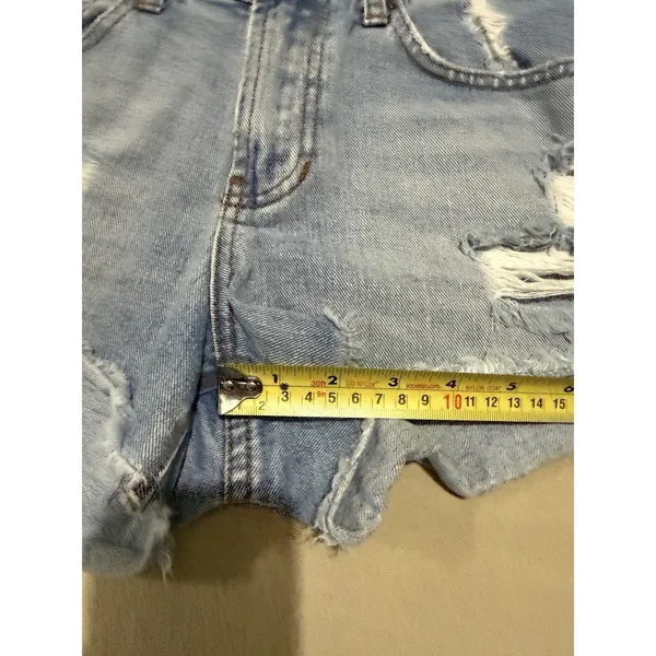 Billabong Women's Blue‎ High Rise Cutoff Distressed Shorts Size 27 - Image 2