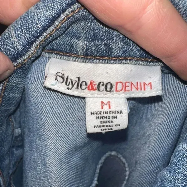 Style & Co denim distressed elevated basics minimalist L jacket - Image 3