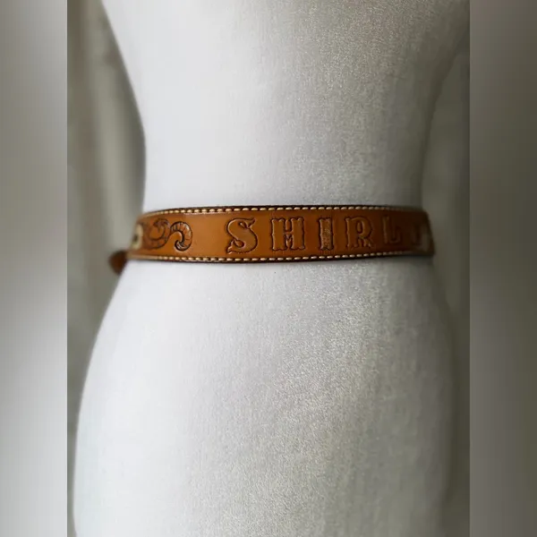 Vintage “Shirley” Hand Tooled Leather Western Belt Floral Size 30 - Image 11