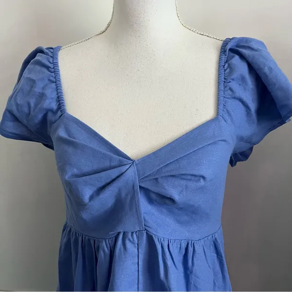 LA Relaxed • NWT Blue Tie Back Short Sleeve Dress - Image 2
