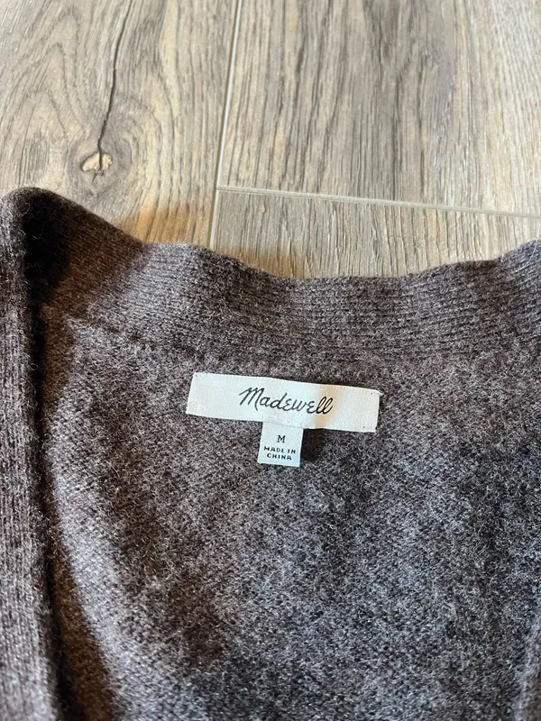 Madewell Upton Cardigan Sweater in Heather Molasses - Image 6