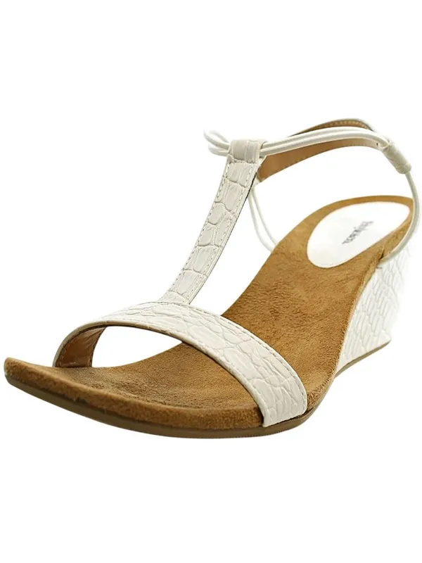NWT Style & Co. Mulan Wedge Slip On Open Toe Textured Elastic Sandals White 6.5M - Image 2