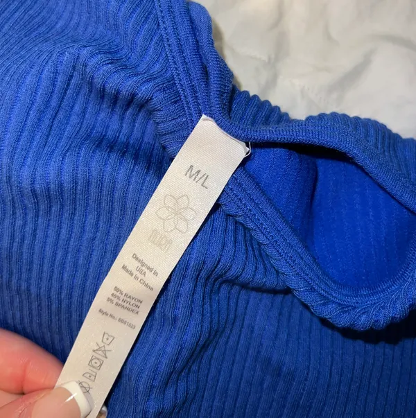 Ribbed Bodysuit Blue Size M - Image 2