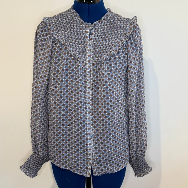 Karlie Geometric Smocked Top - Image 3