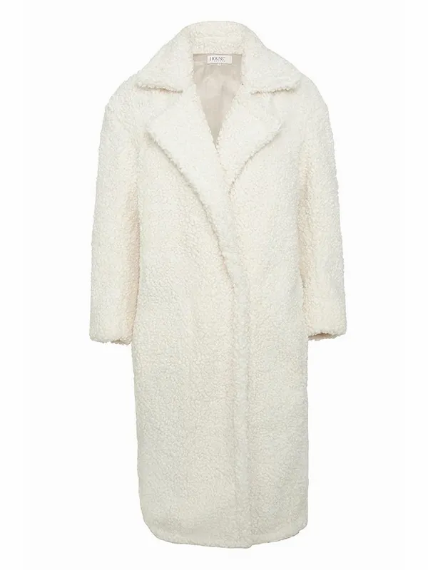 House of CB Bear Coat Milk White Size Small NWT Faux Fur Sherpa - Image 13
