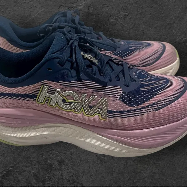 Hoka ONE ONE SKIFLOW Pink and NAVY women’s Running Shoes Size 8B - Image 3