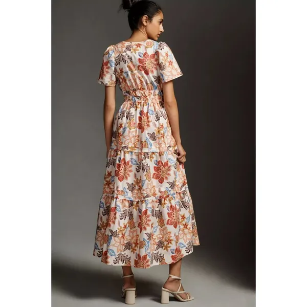 NWT Anthropologie Maeve Somerset Maxi in Botanical Floral Print Cotton Dress XS - Image 4