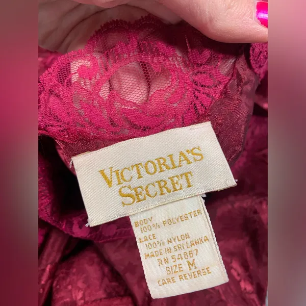 Victoria’s Secret vintage gold label Lace Chemise in Red medium - Image 12