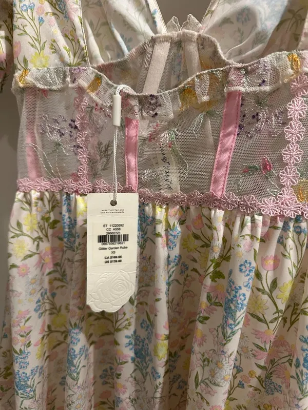 FOR LOVE AND LEMONS Glitter Garden Cap Sleeve Slip Dress Size X-Small NWT - Image 7