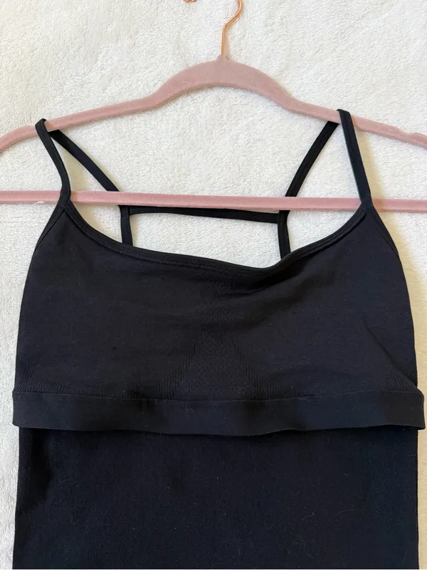 Fabletics 360 Black Seamless Onesie Romper Adjustable Strap Bodysuit - Image 10