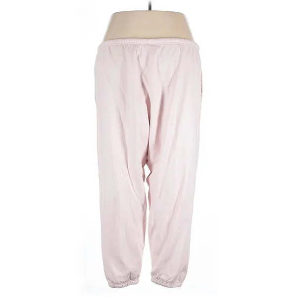SKIMS Light Pink Fleece Sweatpants 3X Plus Size Joggers Cotton Lounge Pants - Image 2