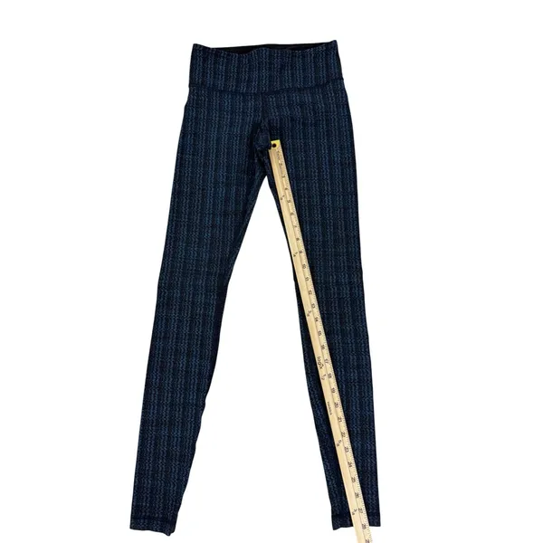 Lululemon Navy Pinstripe Leggings High Rise Size 4 Approx No Size Tag - Image 4