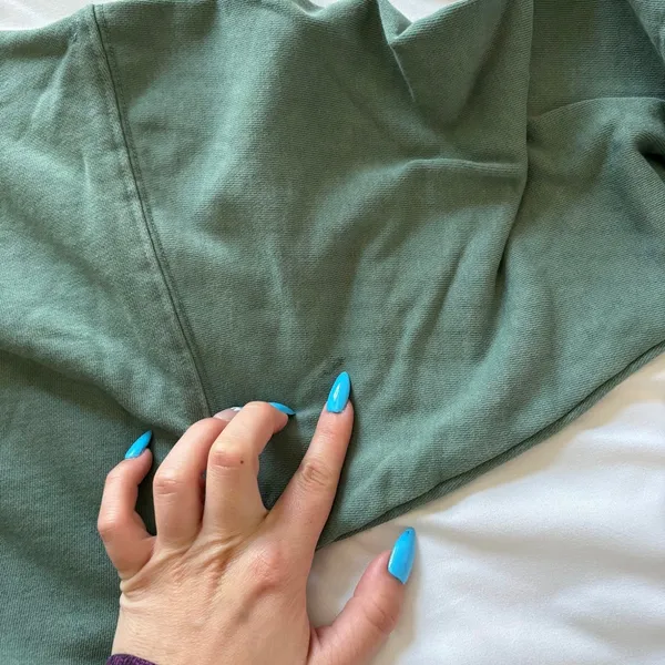 Aeropostale Green Full Zip Cropped Hoodie Sweatshirt Small Boxy Relaxed Fit - Image 6