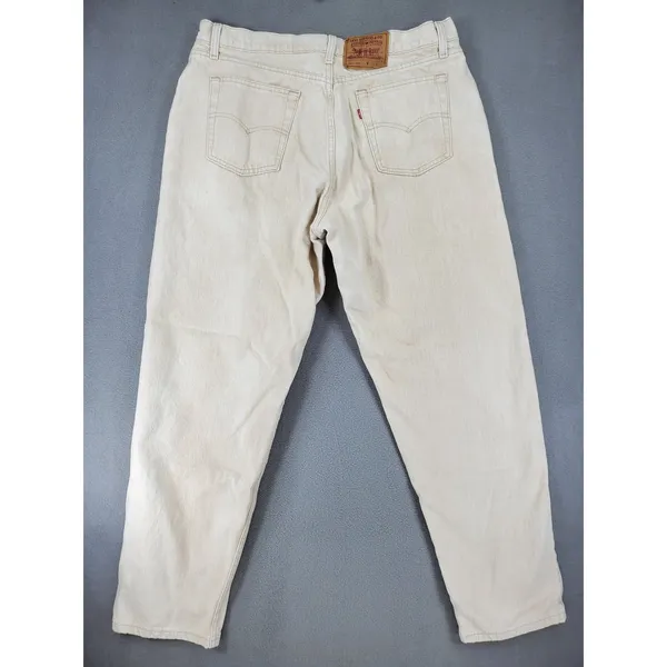 Levis 561 Relaxed Fit Jeans Women 18 M Beige Vintage 90s Made in USA Tapered Leg - Image 5