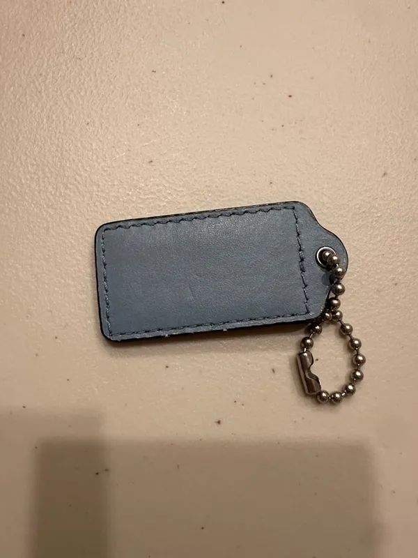 Coach Light Blue Leather hang Tag - Image 3
