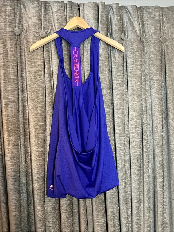 RBX Perfoemance Athletic Purple Geometric Print Racerback Tank Top Size Large - Image 8