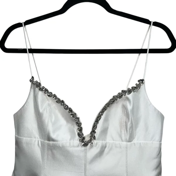 NEW NWT Acler Oakwood Rhinestone Embellished Mini Dress In Ivory - Image 5