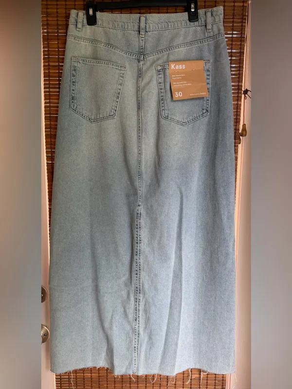 Reformation Kass Maxi Denim Skirt Bowen Size 30 NWT $188 - Image 9