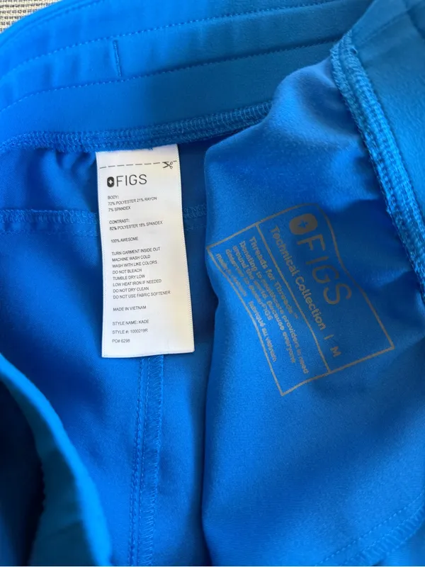 Figs Scrub Set Royal Blue Size Medium Casma Top Kade Cargo Pants - Image 5
