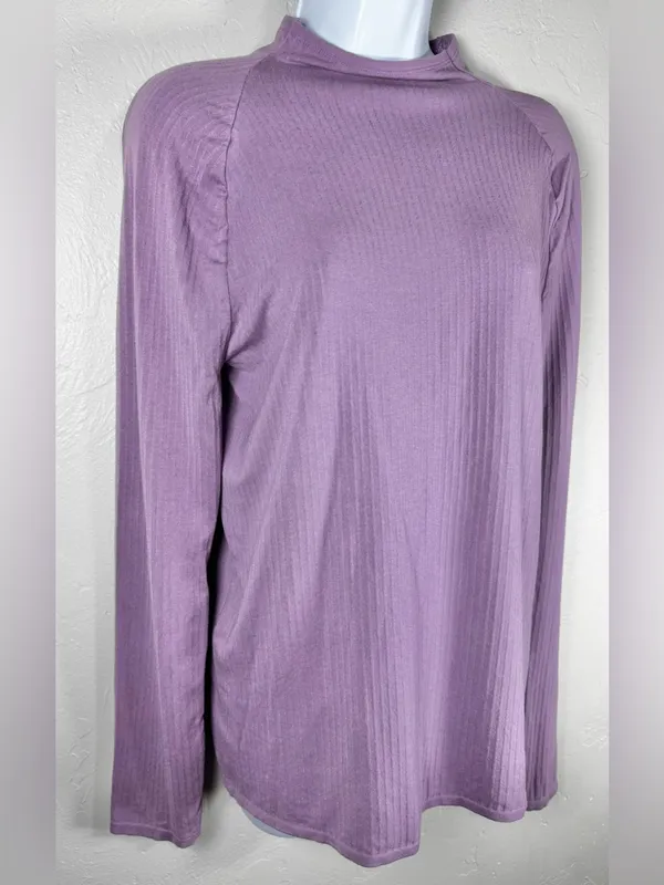 Anthropologie Indra Seamless Ribbed Mock Neck Cozy Long Sleeve Top Size XL - Image 5