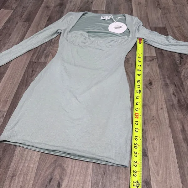 Princess Polly Javier Sage Green Long Sleeve Corset Mini Dress 6 NWT - Image 4