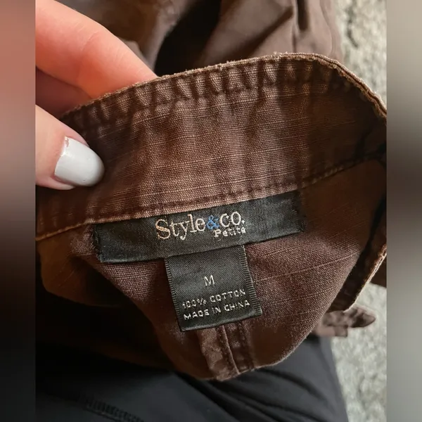 Brown denim jacket Size M - Image 2