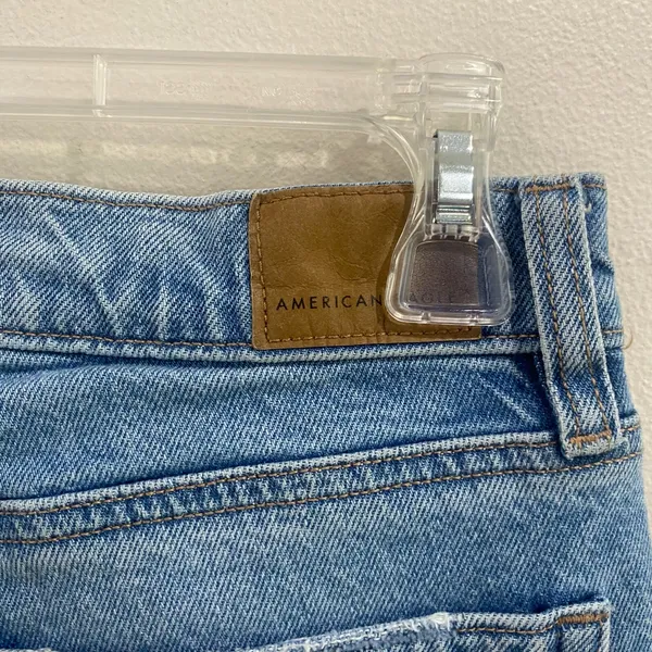 American Eagle Jeans Blue 90's‎ Low Rise Skinny Kick Distressed Sz 00 - Image 8