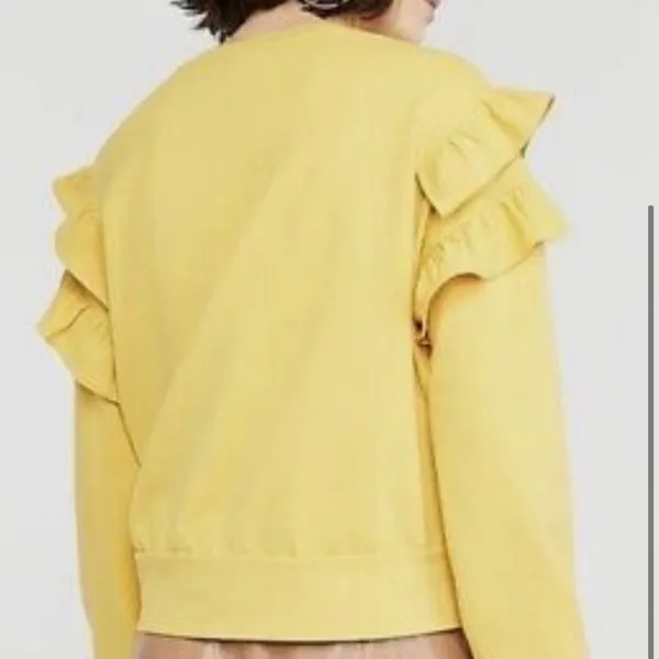 New Ann Taylor Lemon Shade Ruffle Sweatshirt Yellow - Image 3