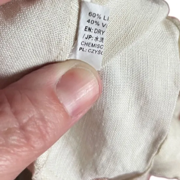 Moon River Polka Dot Midi dress SIZE MEDIUM Cream/brown Linen Blend - Image 11