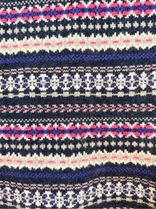J crew turtleneck navy fair isles size small 100% wool winter pullover - Image 2