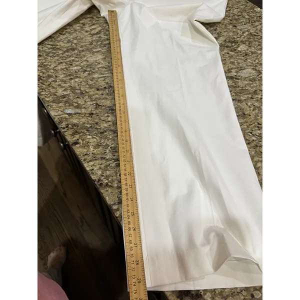 Talbots White Wide Leg Pants Crested Buttons Size 16P Coin Pockets‎ Nautical - Image 8