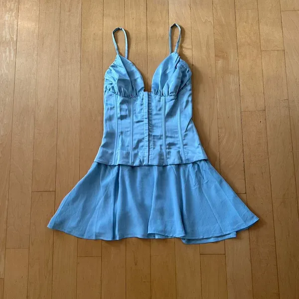 Princess Polly Alejandrea Corset Blue Mini Dress - Image 2