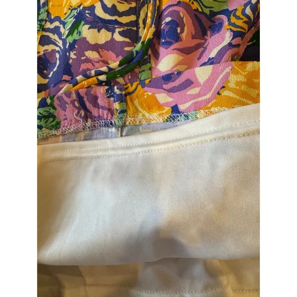 Zara Dress Women Medium Purple Yellow Floral Balloon Sleeve Corset Style‎ Mini - Image 12