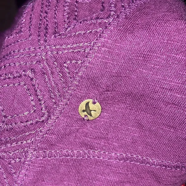 Purple Eddie Bauer Long Sleeve T-Shirt With Embroidered Diamonds Size 1X - Image 6