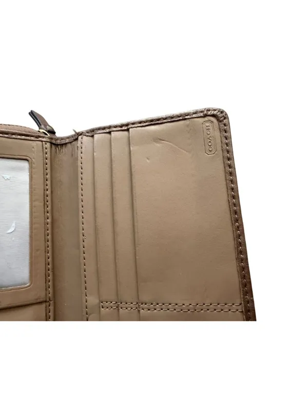COACH Bronze Leather Kisslock Clutch Zip Wallet - Image 3