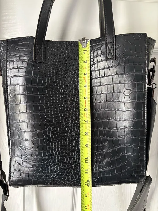 Claudia Canova moc croc-Embossed shoulder bag crossbody strap tote removal pouch - Image 9