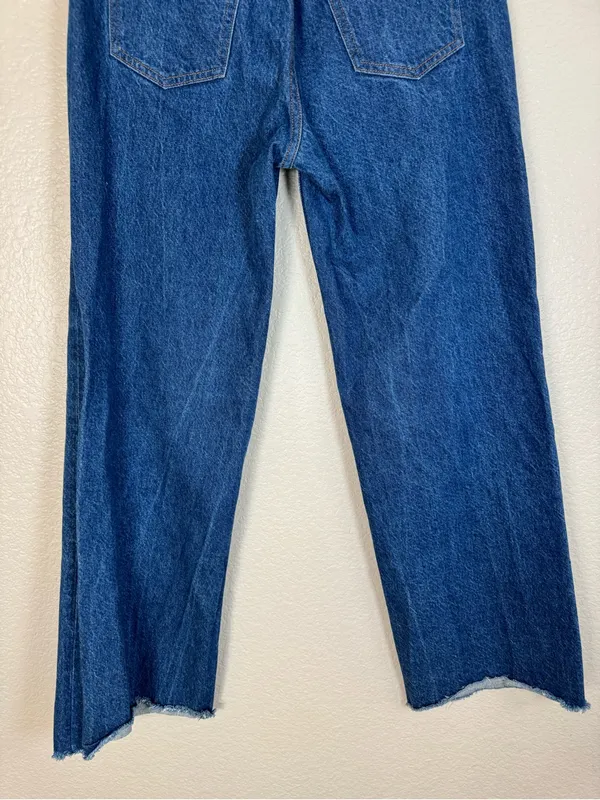 Aritzia Denim Forum The Farrah High Rise Wide Leg Jeans 30 L size 28 Dark Blue - Image 11