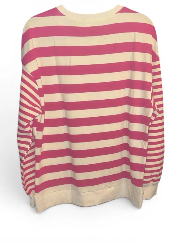 Lg Dark Pink and White Striped Thermal Shirt - Image 3