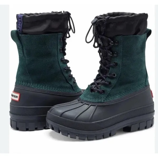 Hunter Skylar Waterproof Boot Green/black Women's Sz 7 $225 - Image 2