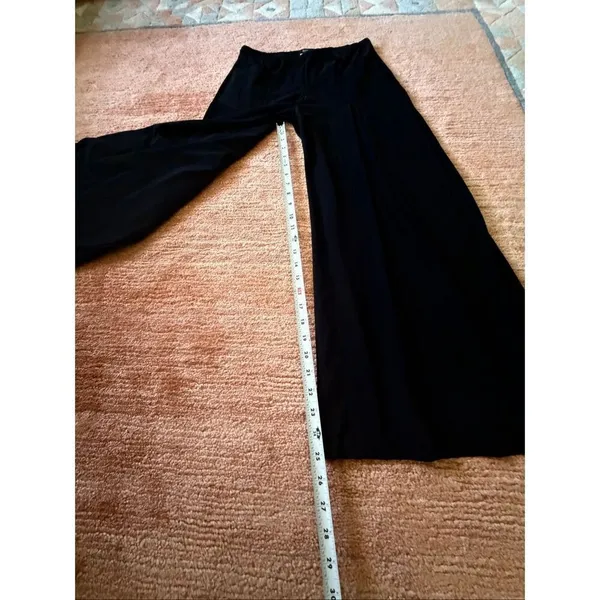 SAH Family Black Wide Leg Ankle Pants Size FR 40 Made in France Stretch Travel Y - Image 3