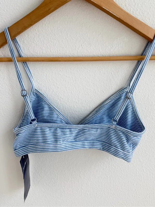 Brandy Melville Light Blue & White Striped Bralette - Image 6
