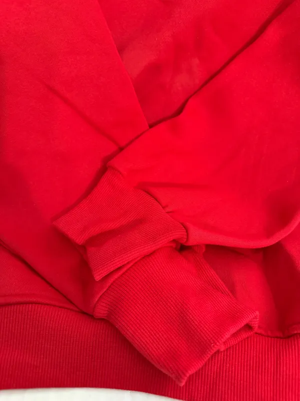 Fisoew Women's Red Mock Neck Pullover Sweatshirt Size M - Image 2